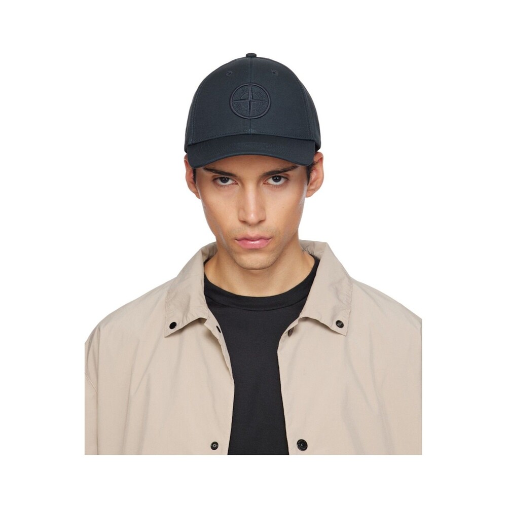 Stone Island Compass Logo Adjustable Curved Brim Twill Cotton Reps Hat OS